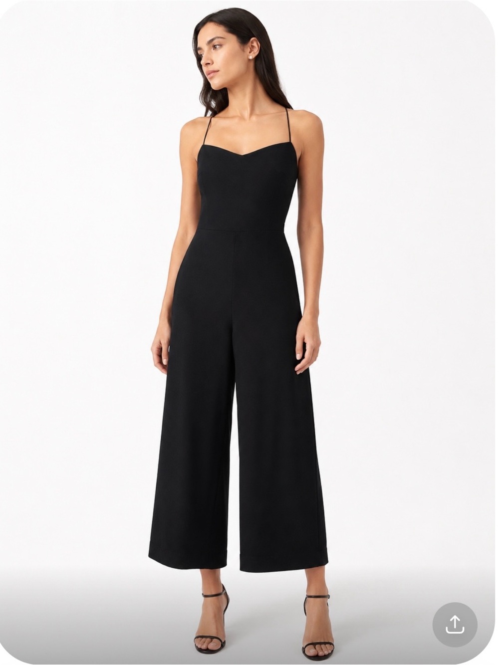 NWT J.CREW Black Wide-Leg Velvet Spaghetti Strap Jumpsuit Size 4